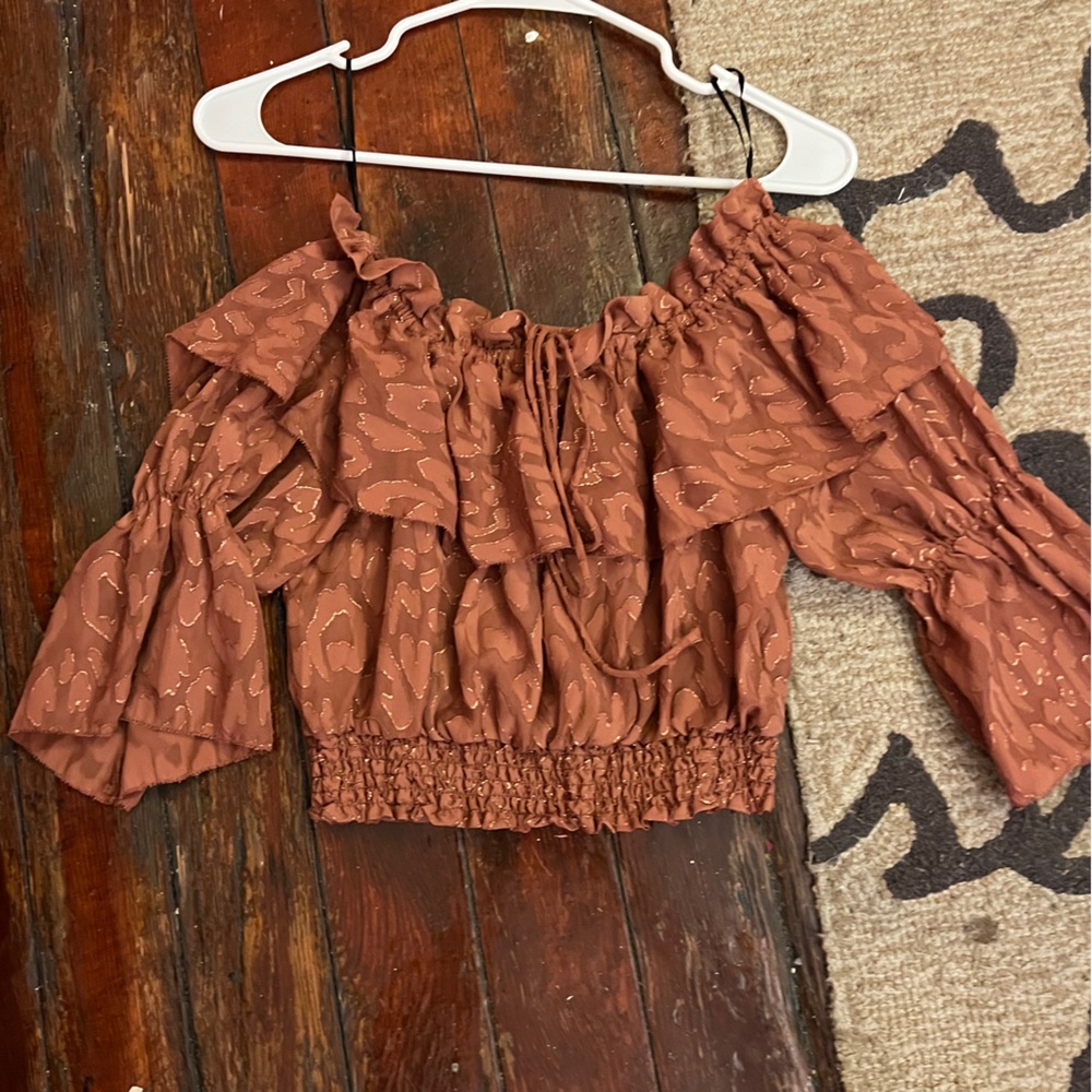 H&M Rust Off-Shoulder Blouse